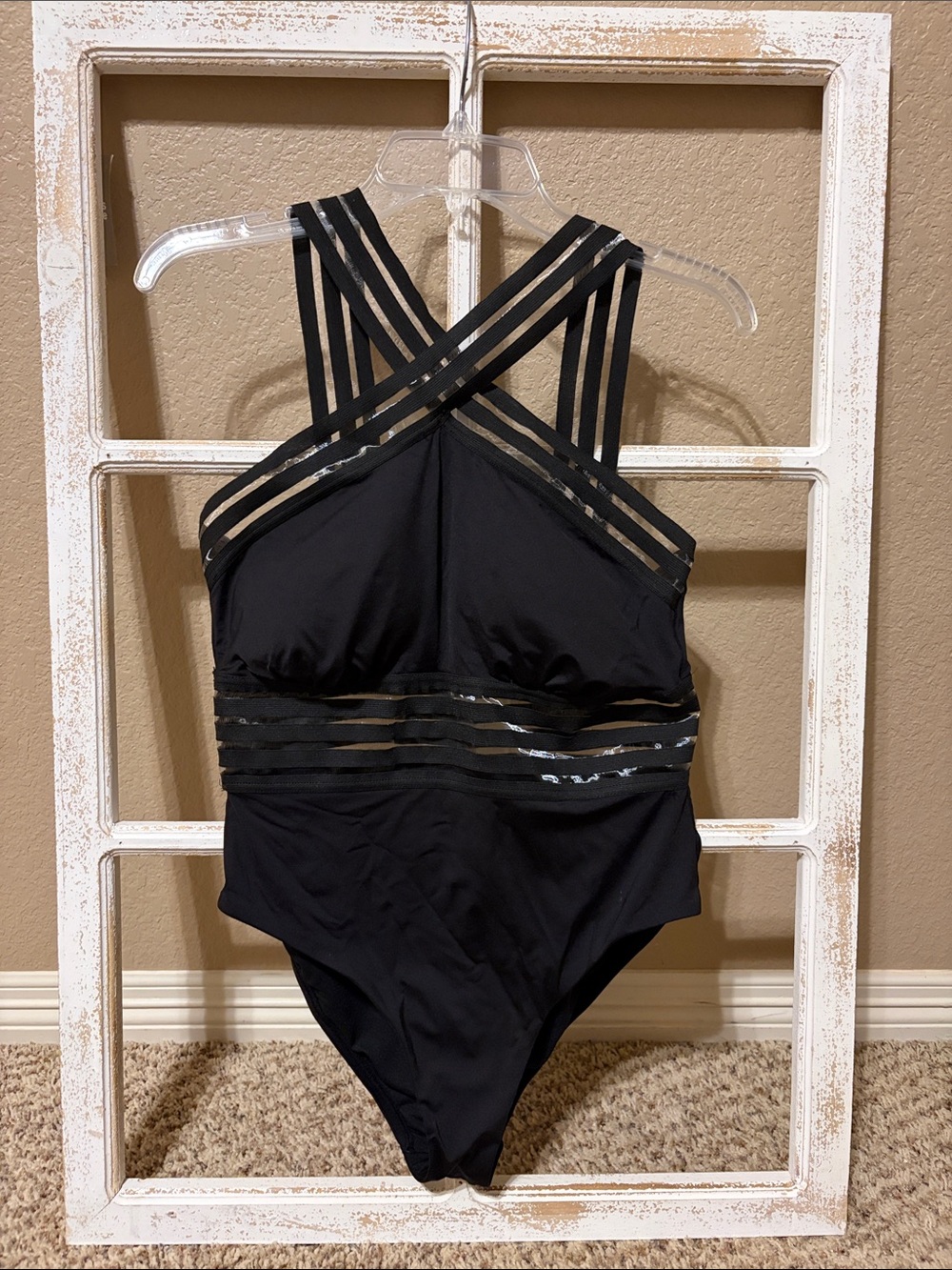 Gibson Latimer Women's Black Strappy One-Piece Swimsuit